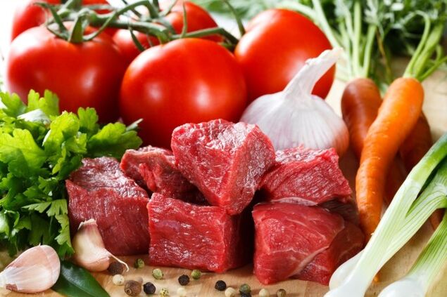 杜坎饮食的肉类和蔬菜